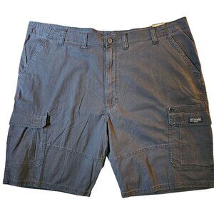 Wrangler Mens Gray Cargo Shorts Relaxed Fit Size 46 Lightweight Cotton